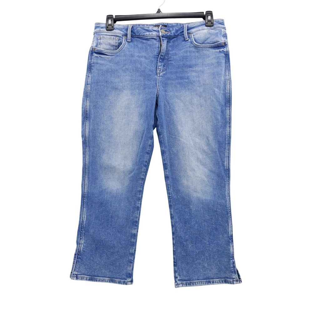 NYDJ Quinta Jeans Women 10 Blue Lift Tuck Stretch Side Slit MGWRCP8061